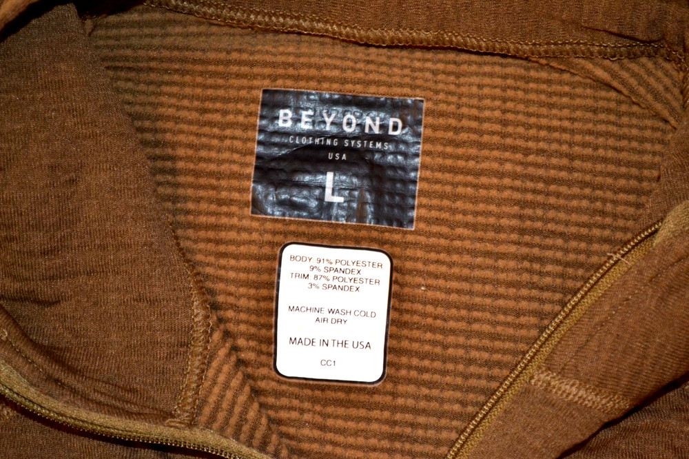 Beyond Clothing A1 Aether COYOTE LS Pullover Base Layer Size L-Reg