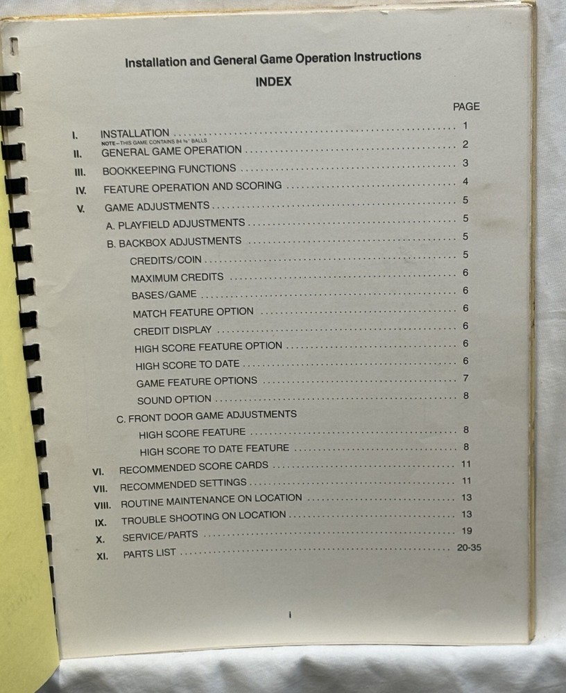 ORIGINAL-BALLY-RAPID FIRE-INSTALLATION AND OPERATION INSTRUCTIONS