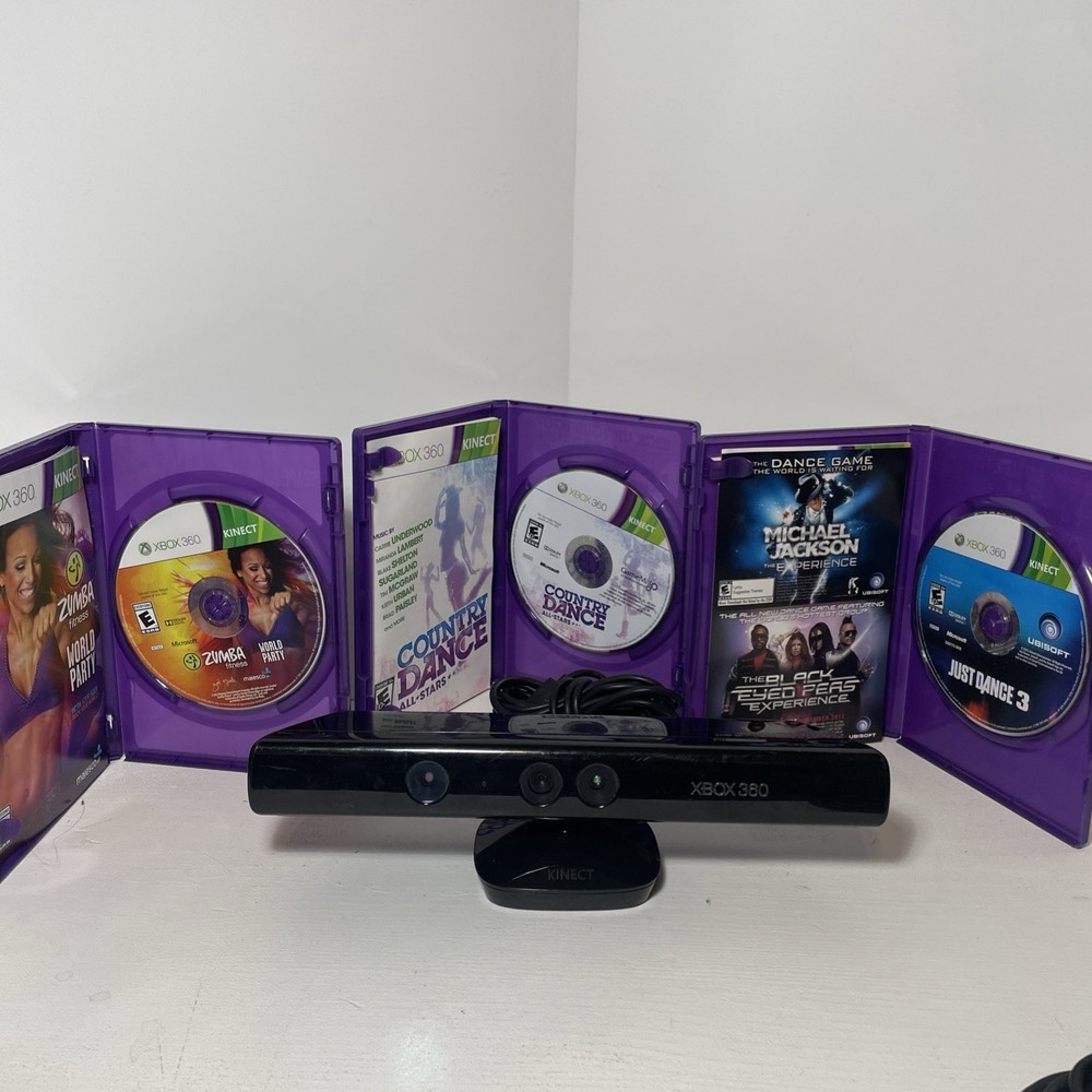 Microsoft Xbox 360 Kinect Sensor Bar with 3 Games Bundle