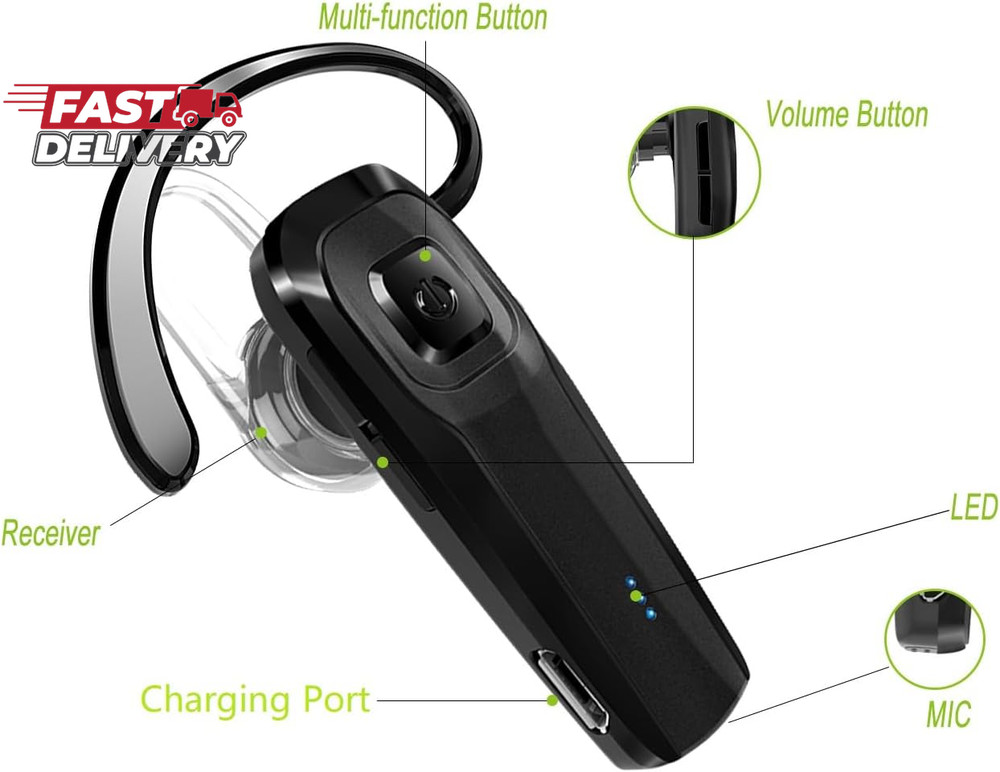 Bluetooth Headset, M26 Bluetooth Earpiece Handsfree V5.0 Wireless Headphone with