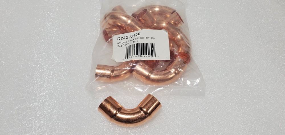Lot 10 DIVERSITECH C242-0100 Copper 90∞ Elbow 3/4" x 3/4" OD Cast Copper Connect
