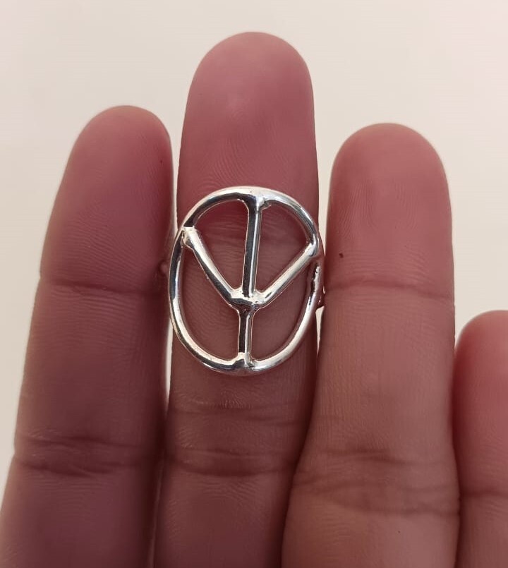 Solid 925 Silver Peace Ring Handmade Minimalist Sterling Ring All Size SR649