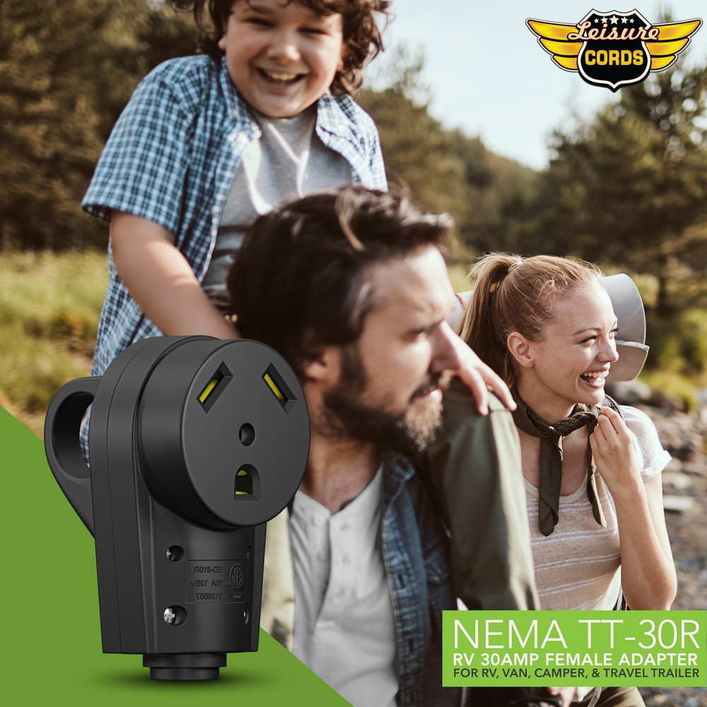 30 Amp RV Female Plug Replacement Receptacle Plug Ergonomic Grip Handle New