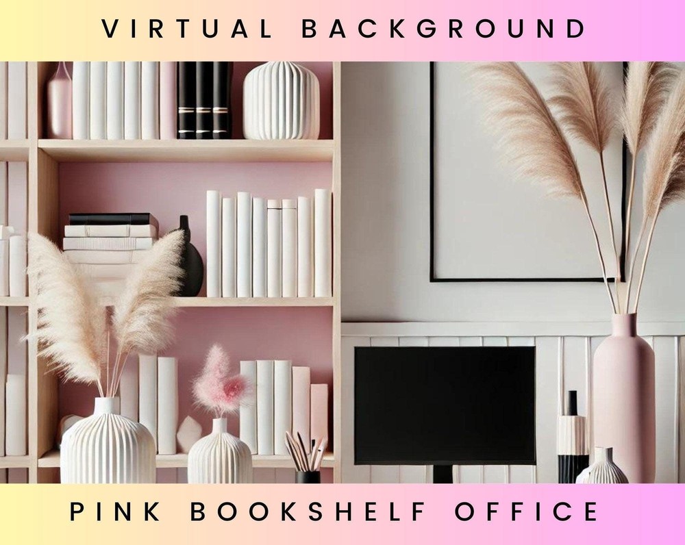 Pink Bookshelf Office Backgrounds