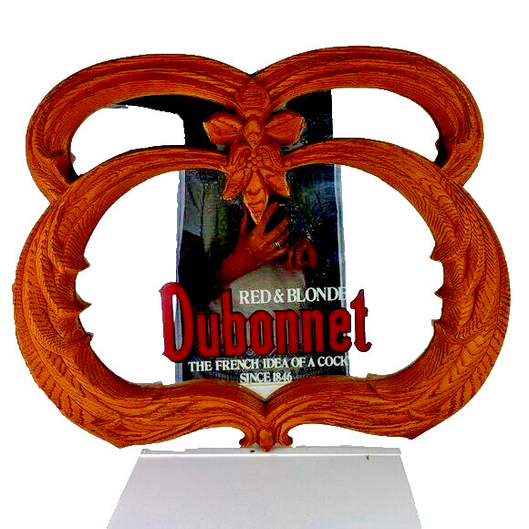 Dubonnet Red & Blonde Bar Framed Mirror Barware