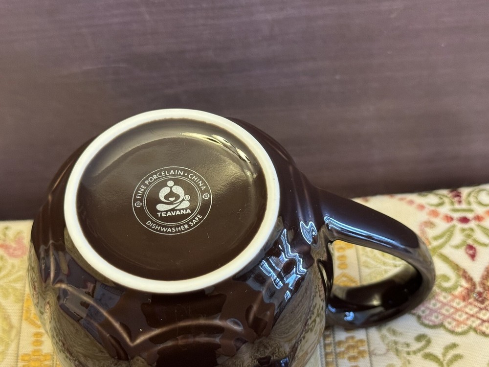 Teavana Brown Teacup Mug Infuser w/ Lid & Screen EUC