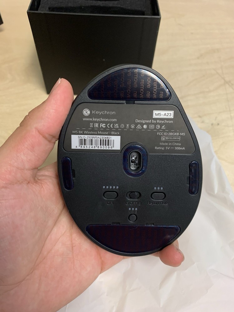 Keychron M5 Multi-Device Bluetooth Wireless Mouse Black 8K USED