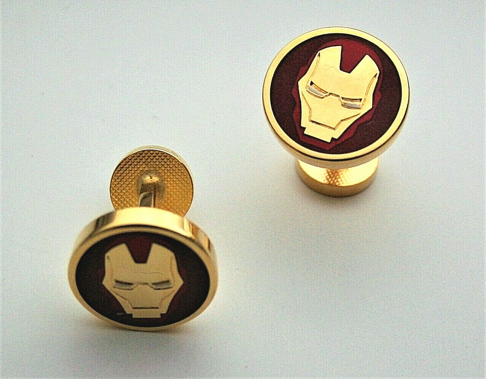 Marvel Comics Subtle Iron Man Face Helmet Cufflinks New Gift Box