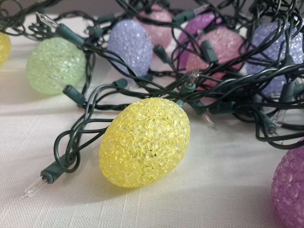 Vintage Set Of 20 Easter Egg Pastel String Lights Decor