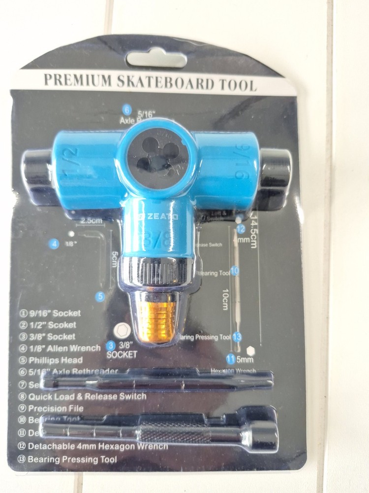 Zeato All-in-One Skate Tools Multi-Function Skateboard