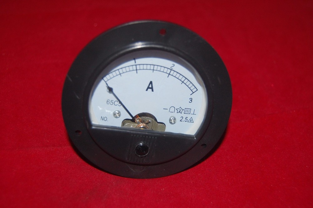 DC 0-3A Round Analog Ammeter Panel AMP Current Meter Dia. 90mm Direct Connect