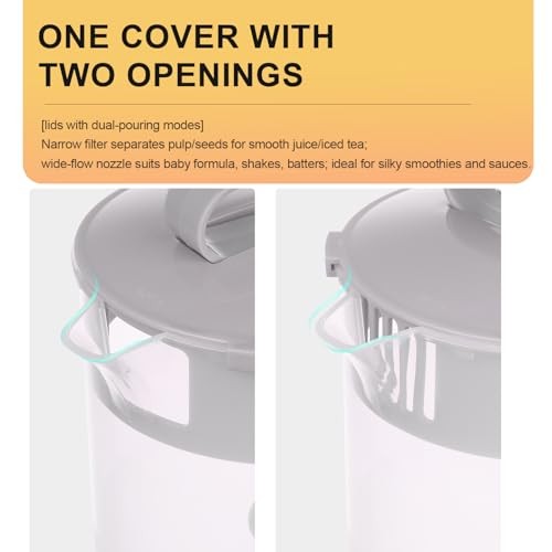 2 Quart/64oz Mixing Pitcher with Adjustable Plunger & Lid - BPA-Free, 1 pack