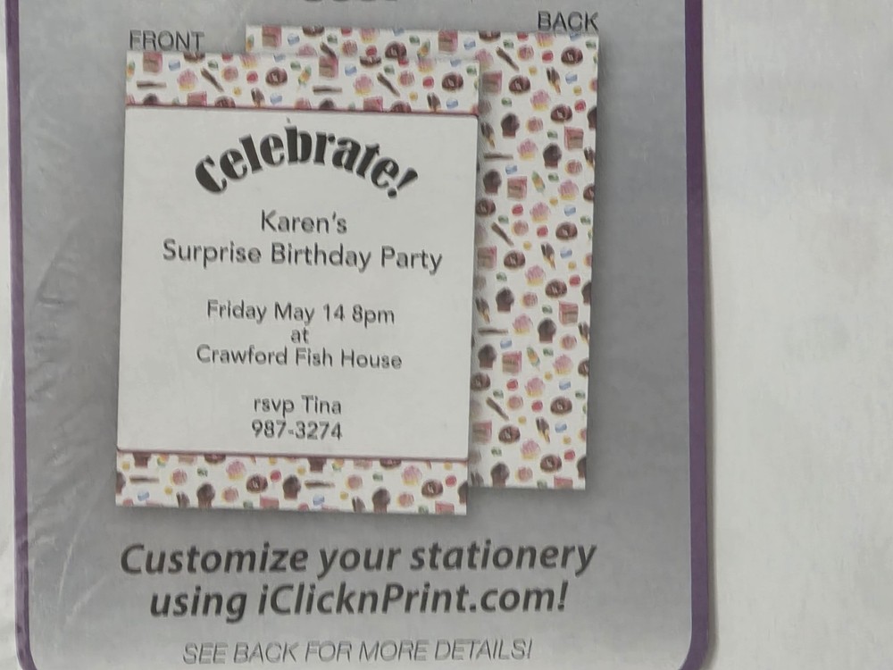 Double Sided Computer Printer Paper Cupcakes Donuts White DIY New 50ct