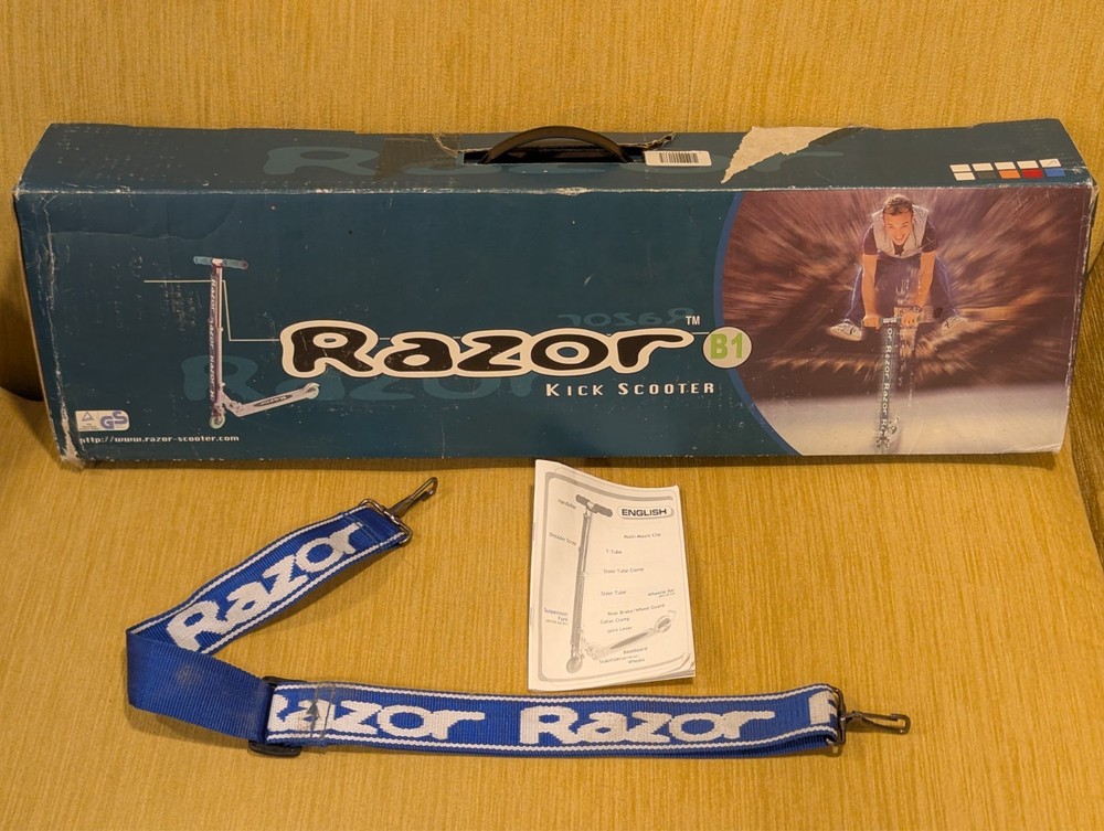 Razor MS-130B1 Kick Scooter Silver Original Box, strap, & Instructions Only