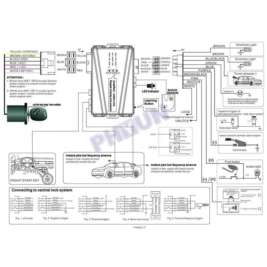 Car One-button Start System Keyless Entry Engine Start Alarm System Universal