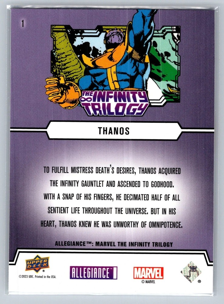 Upper Deck Marvel Allegiance Infinity Trilogy Base Cards - Pick / Choose