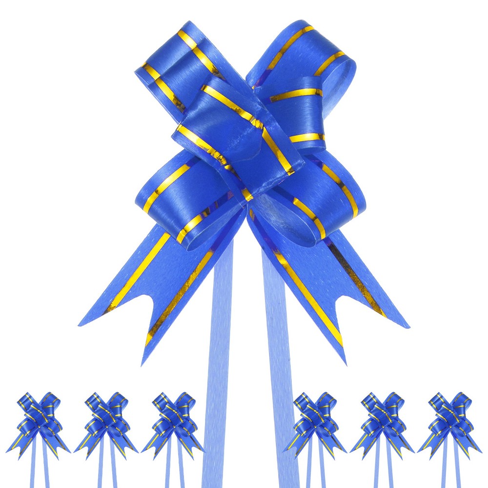 200pcs Ribbon Pull Bows 2.5 Inch Bows for Wedding Decorations Sapphire