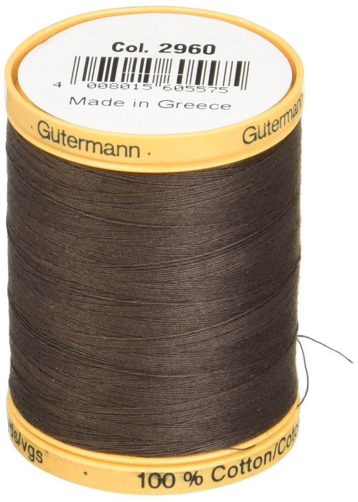 Gutermann Natural Cotton Thread Solids 876yd, Bark Brown