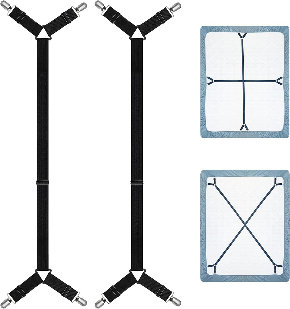 Sheet Keeper Straps Bed Sheet Holder for Corners Bedsheet Stays Suspender Clips