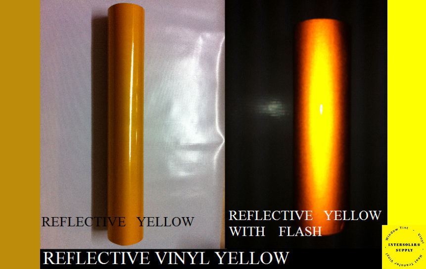 Yellow Reflective Vinyl Adhesive Cutter Sign Plotter Hight Reflectivity