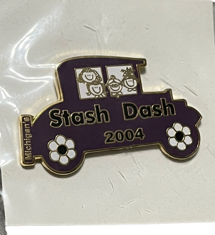 Vintage 2004 Michigan's Stash Dash Enamel Old Time Car Pin