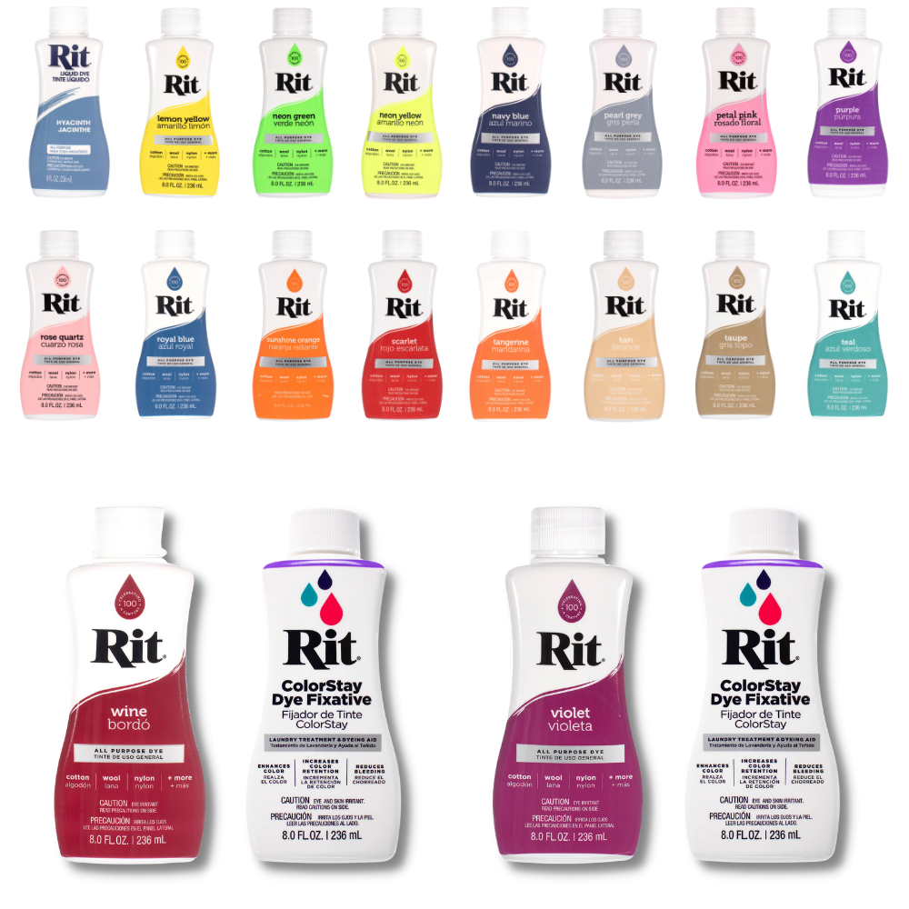 8 oz RIT All-Purpose Liquid Dye and ColorStay Dye Fixative Bundle |
