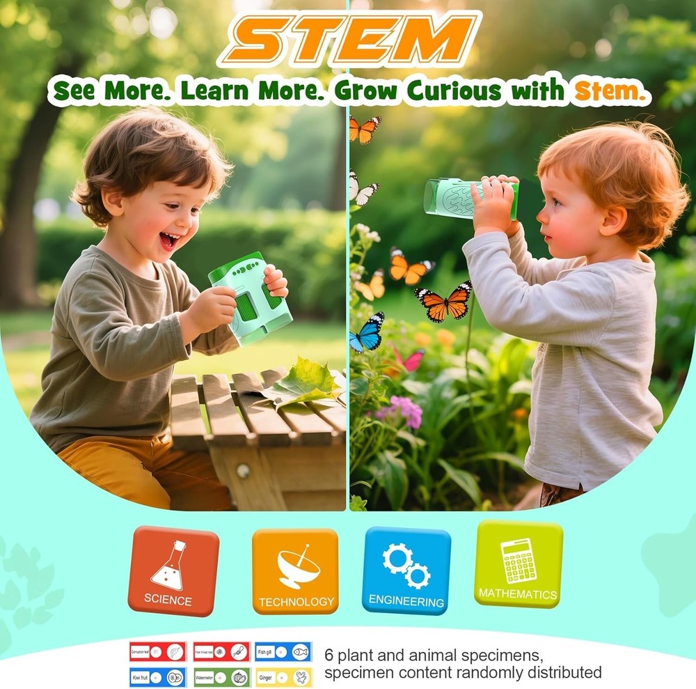 1000X Handheld Microscope for Kids, Temodu 4K 2.0" Screen Educational Science Ki