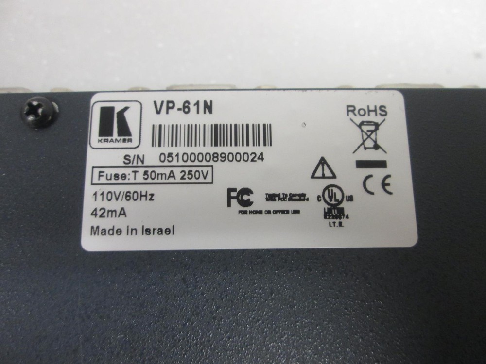 KRAMER ELECTRONICS VP-61N COMPUTER GRAPHICS VIDEO SWITCHER