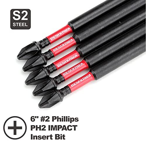Impact Tough #2 Phillips 6 in. Insert Driver Bits20Pack Bulk PH2 Screwdriver