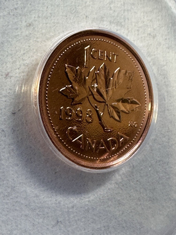 1998 Canada 1 Cent Proof Like Graded MS 68 RD by ANACS