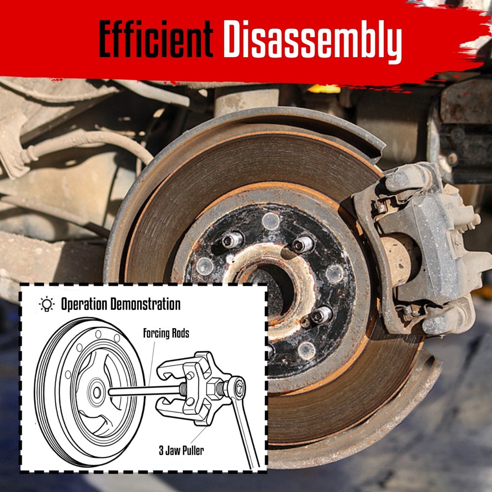 Heavy Duty Adjustable 3 Jaw Pulley Puller Tool Harmonic Balancer Puller Set