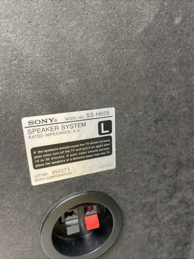 Sony Speakers SS-H605 Pair 3-way Speaker Time Alignment System Black