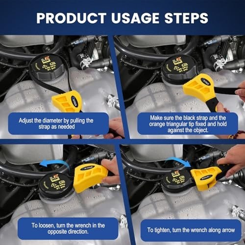 2-Pack Adjustable Rubber Strap Wrench Set - 4" & 6" Oil Filter & Jar Opener Tool