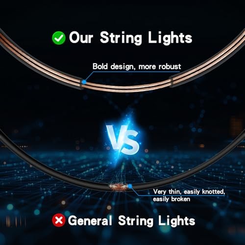 63FT Multi-Function Solar LED String Lights for Outdoor Use - 13 Lighting 63 BK