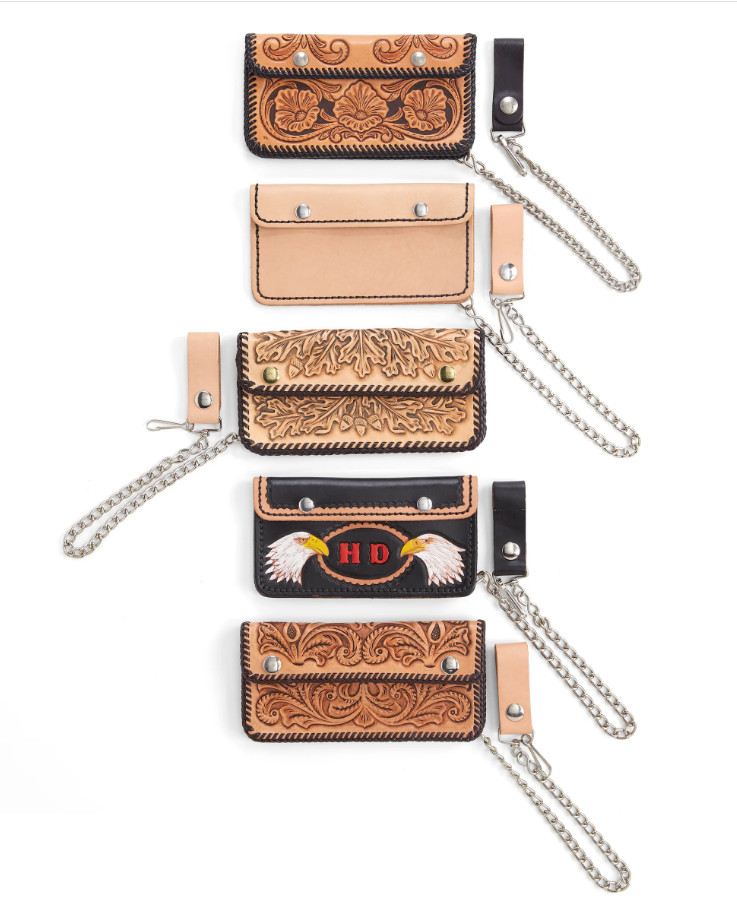 WALLET BIKER STYLE with Chain - DIY LEATHER KIT