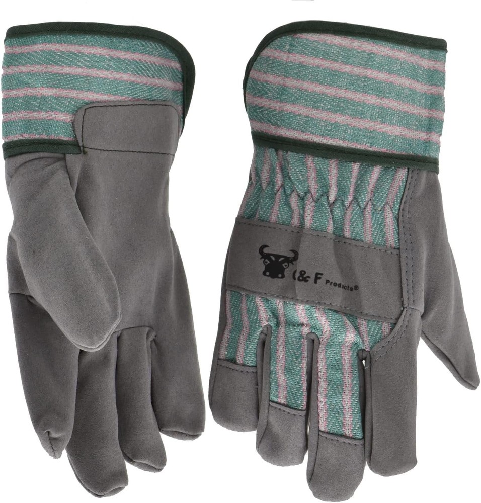 Garden Leather Gloves with Safety Cuff Large