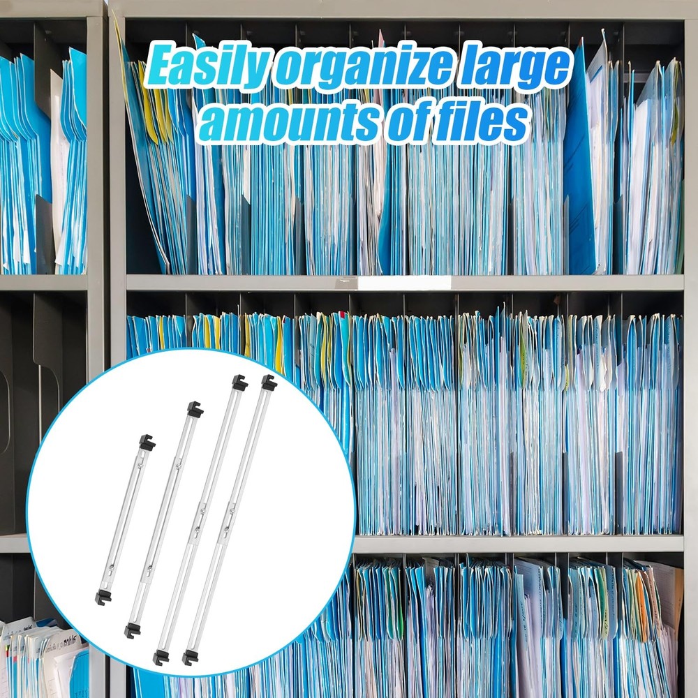 13pcs File Rails Set, Filing Bars 4 Adjustable Cabinet for Black