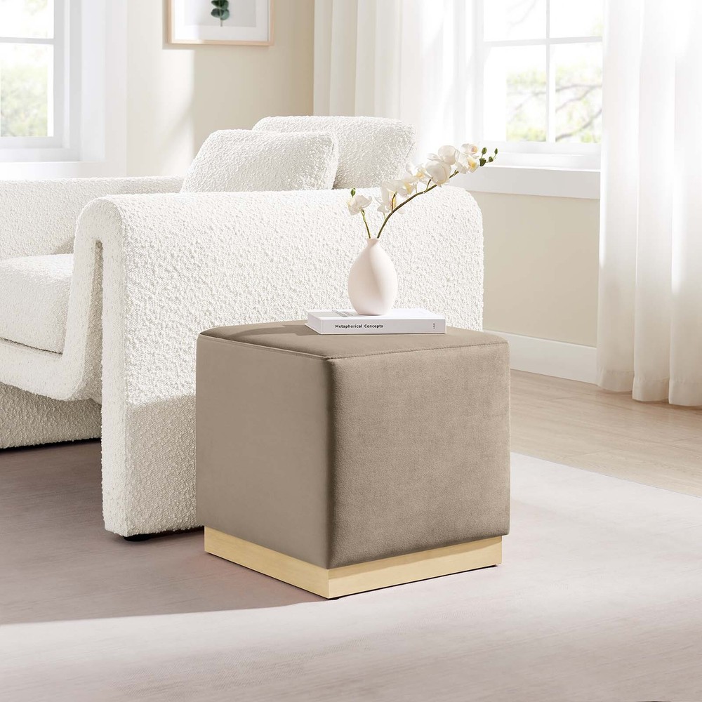 Modway 17" Square Performance Velvet Upholstered Ottoman