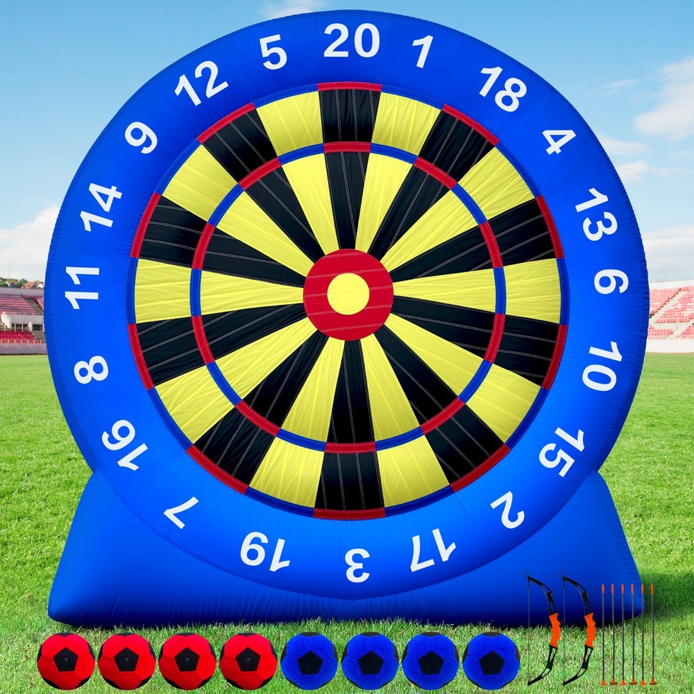 Wellcomer 10FT Inflatable Dartboard Soccer & Archery Target Game