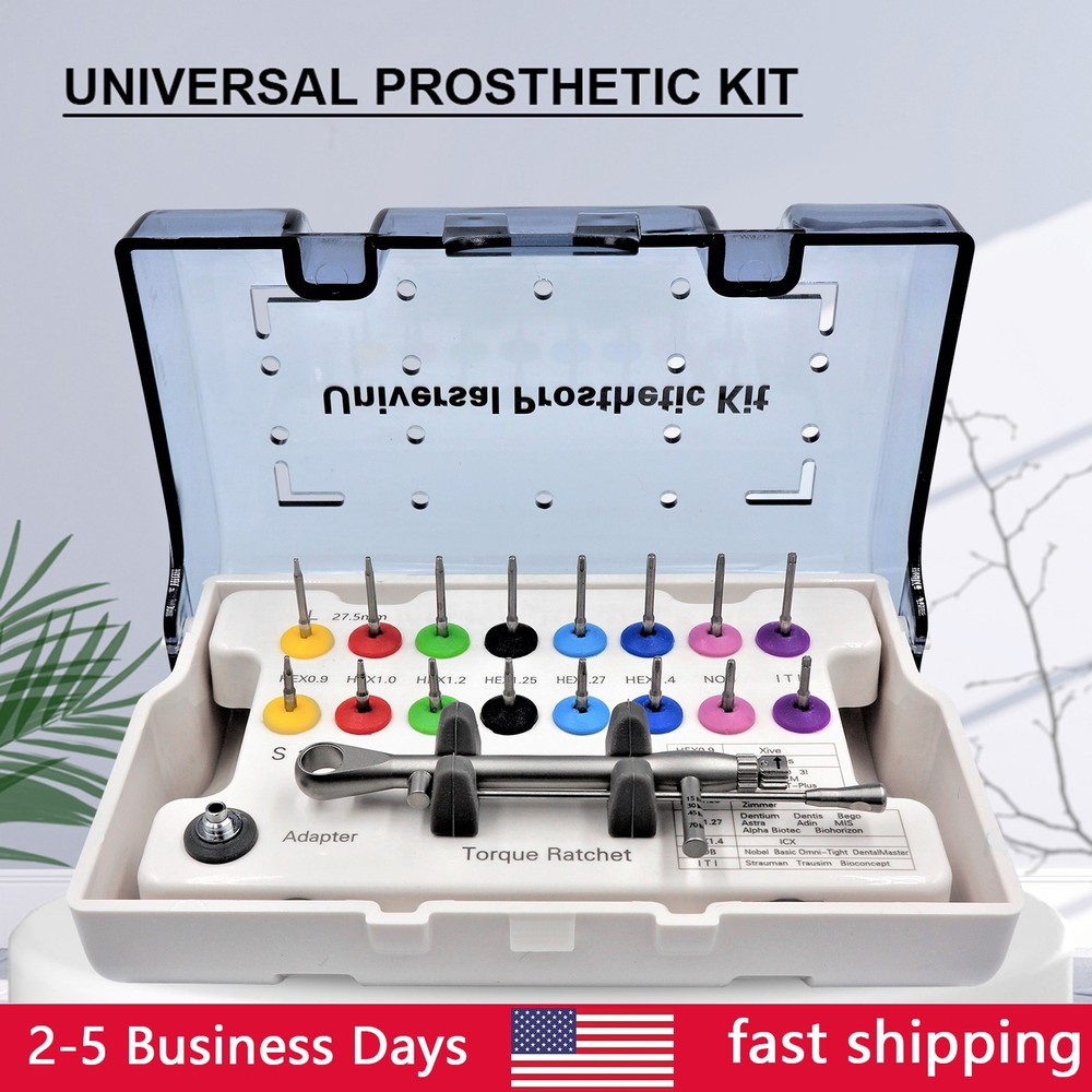 Universal Implant Prosthetic Kit Screwdrivers Hex Dirvers Torque Wrench Adapter