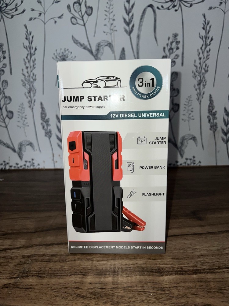 Jump Starter Car Emergency Power Supply, Red