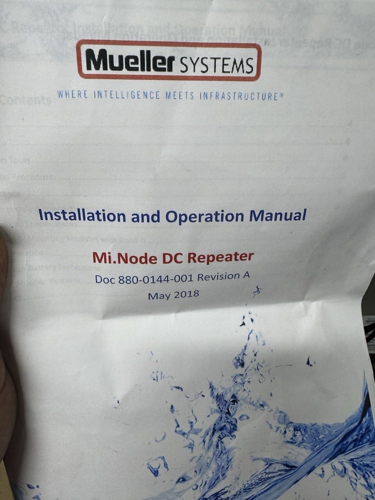 Mueller Water Products MI.NODE DC REPEATER MSW-NODE4-DC Minode 4 Repeater