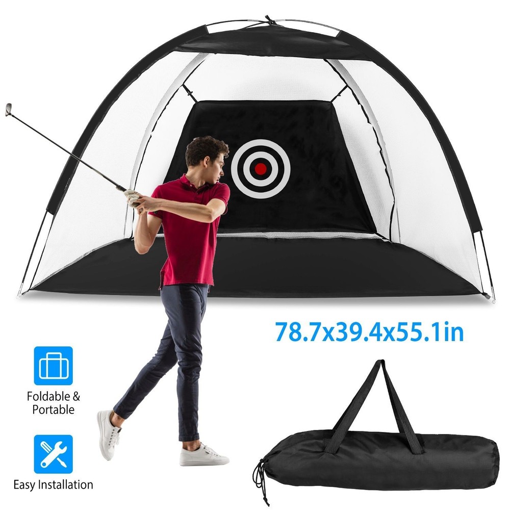 Golf Net 79" Backyard Driving Chipping Training Aid + Target, Mat, Balls
