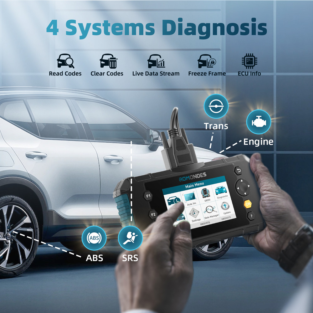Romondes RD3000 OBD2 Scanner SRS ABS Engine System EPB OIL Reset Diagnostic Tool