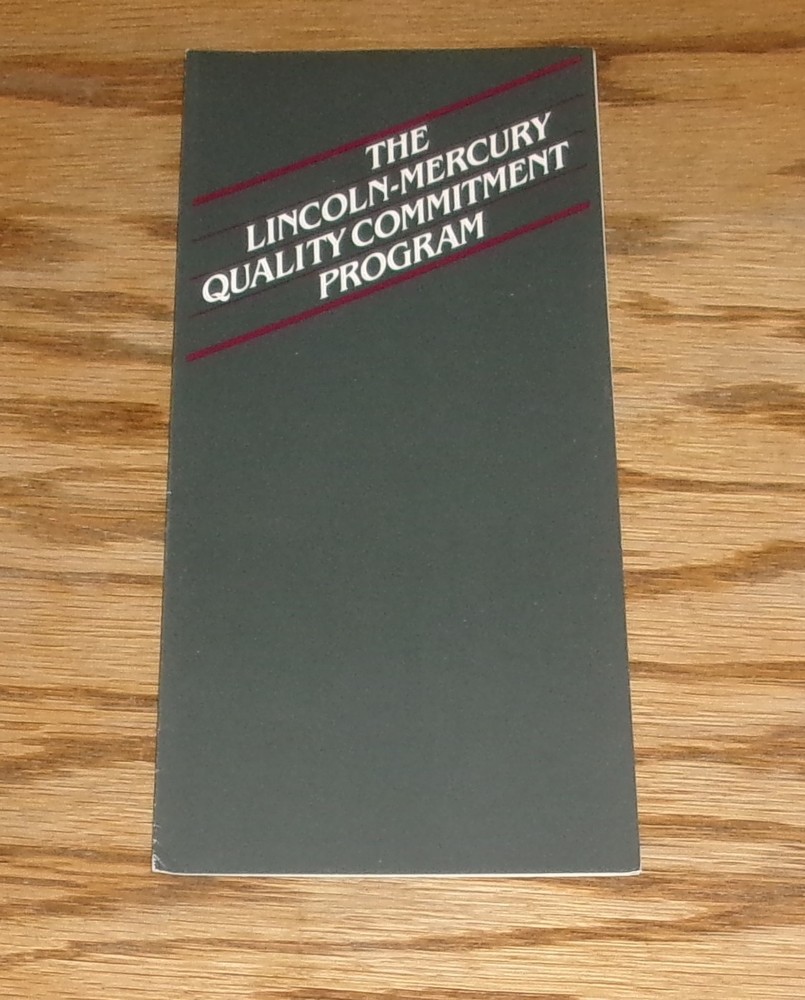 Original 1985 Lincoln Mercury Quality Commitment Program Sales Brochure 85