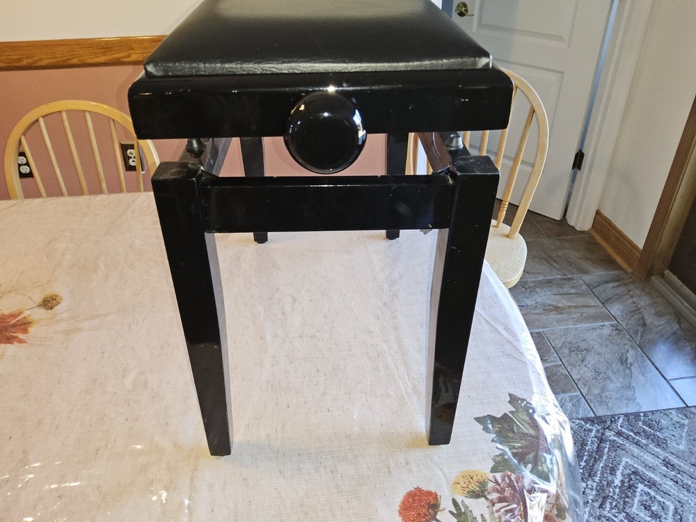 Piano Bench - Adjustable Height - High Gloss Black