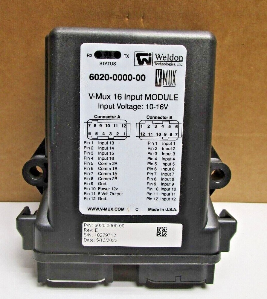 Weldon V-MUX 16X0 Input Module Node 6020-0000-00 Rev. E 16 Digital Inputs