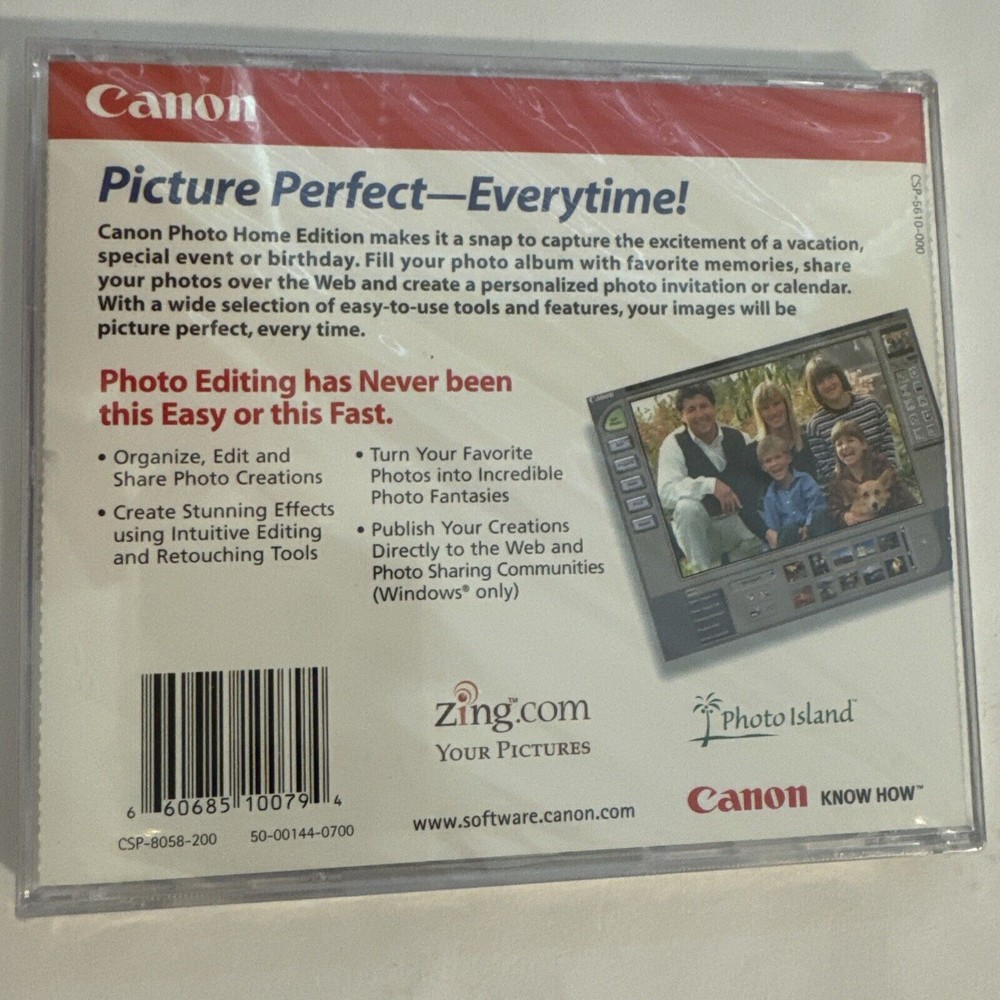 CANON PHOTO Home Edition PC Computer Program CD for WIN 95 98 2000 & MAC OS 8.6