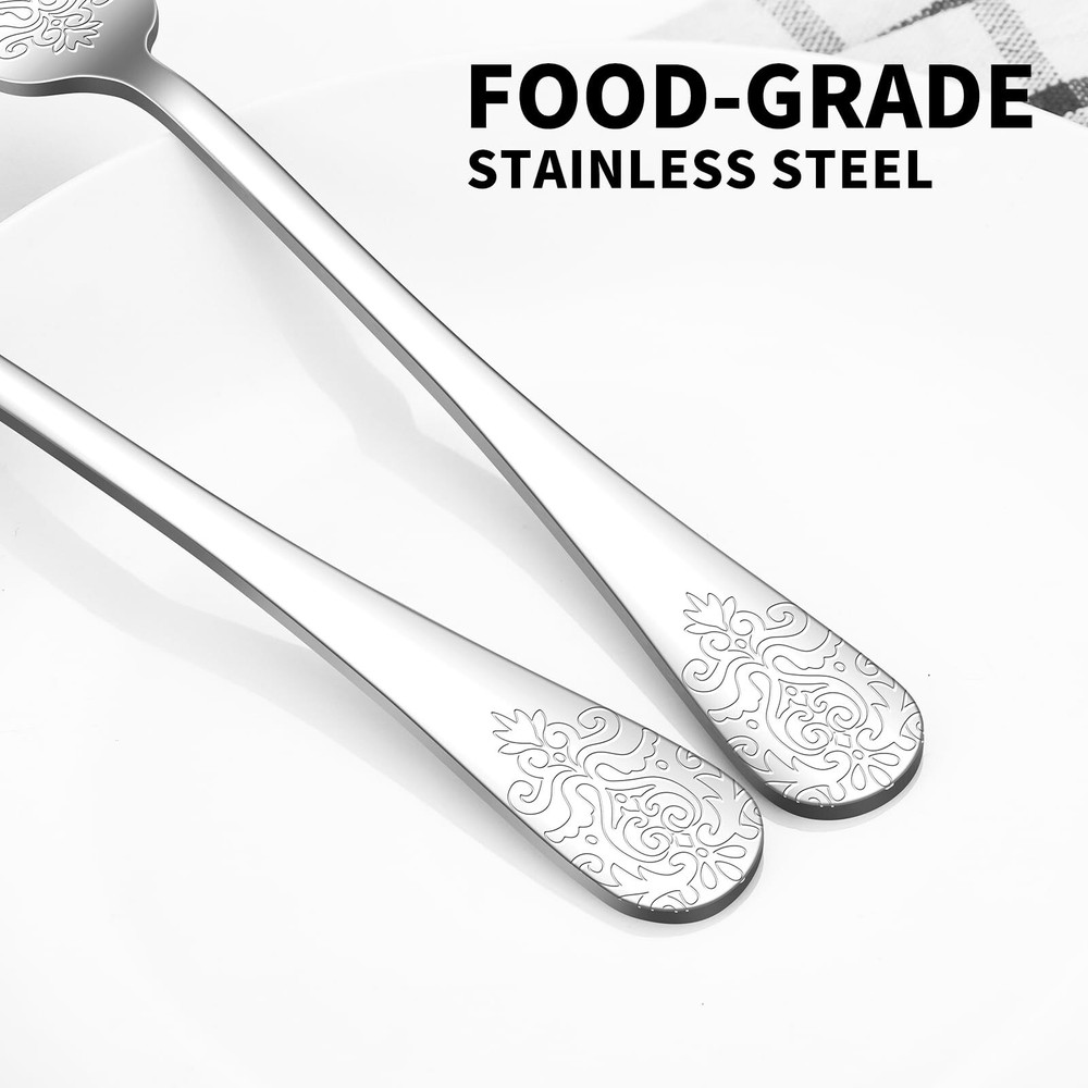 48PCS Silverware Set for 8 with Flatware Drawer Organizer, Stainless Steel Cu...