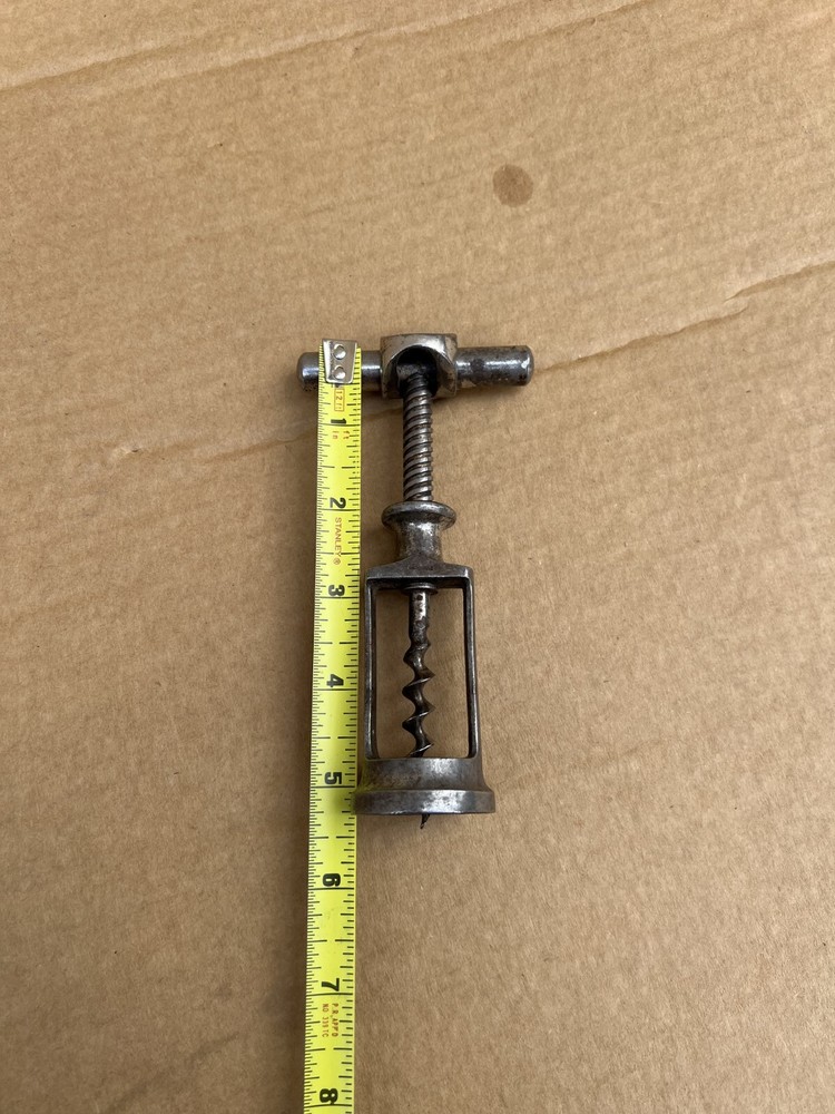 Very Rare Antique Metal Corkscrew--Pull Cap